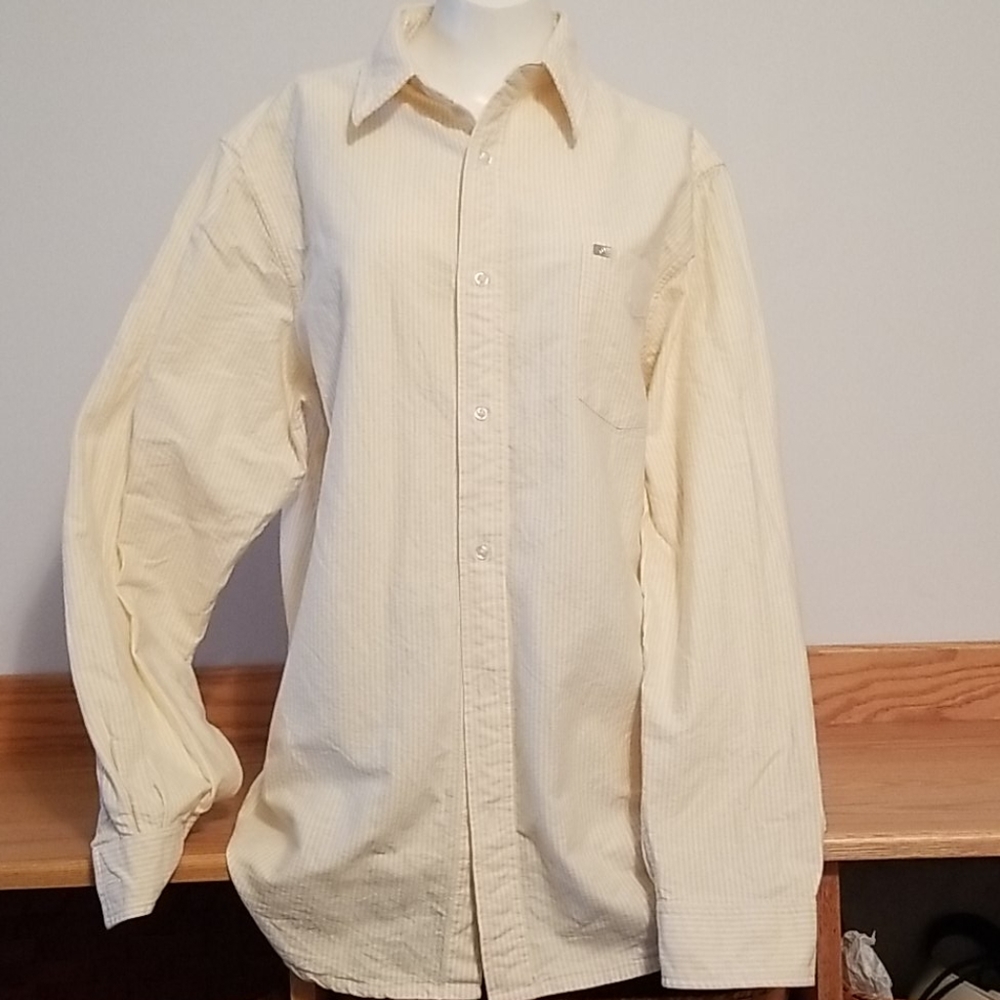 Men's XL EUC Nautica button up yellow pin stripe
